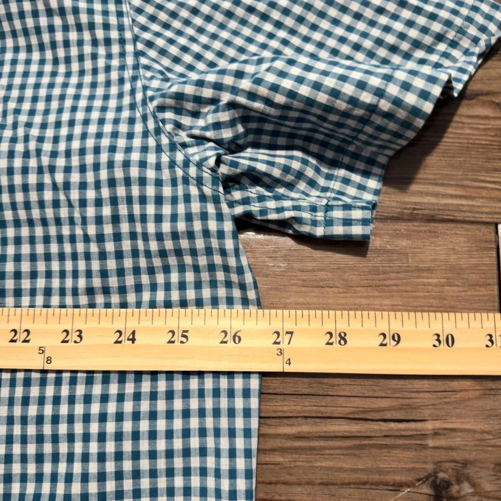 The North Face Button Down Shirt Gingham Blue White Short Sleeve XXL - Picture 4 of 5